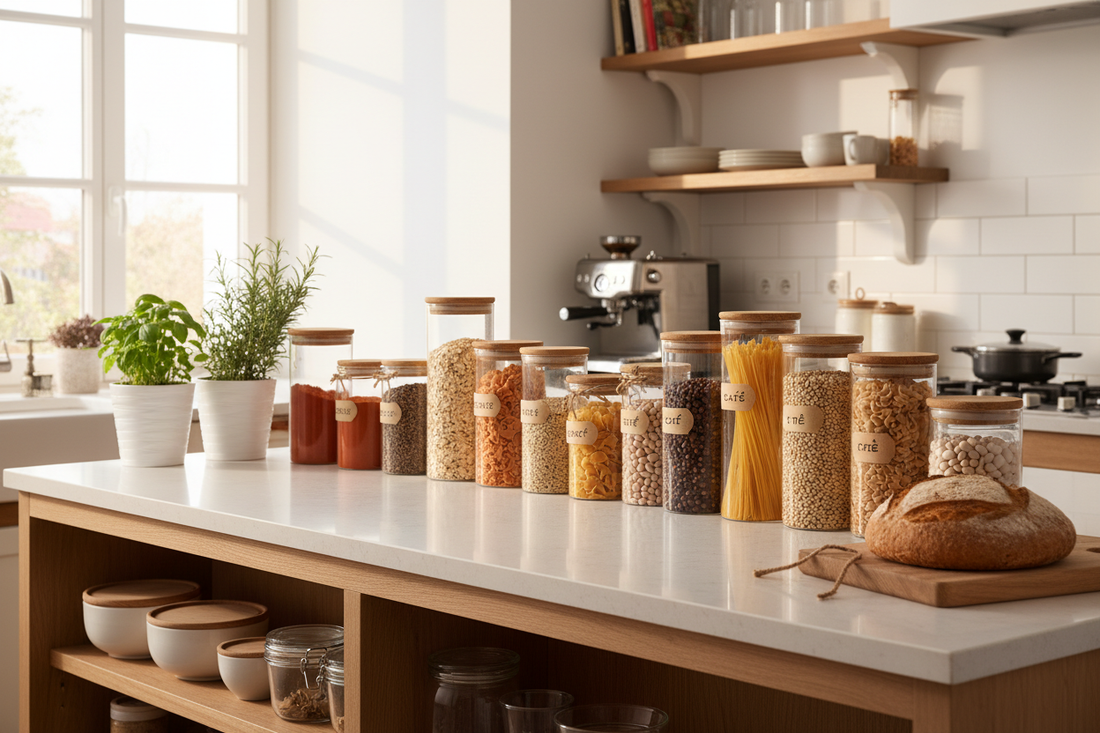 5 idées de rangement cuisine avec des bocaux en verre