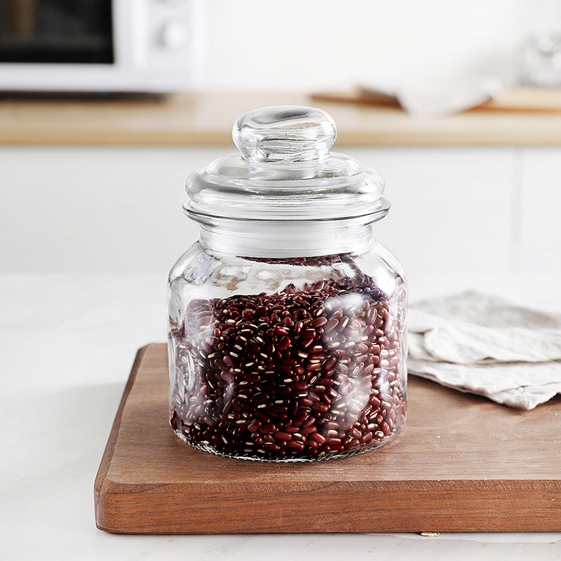 Bocal en verre hermétique transparent avec couvercle — Rangement alimentaire et kimchi
