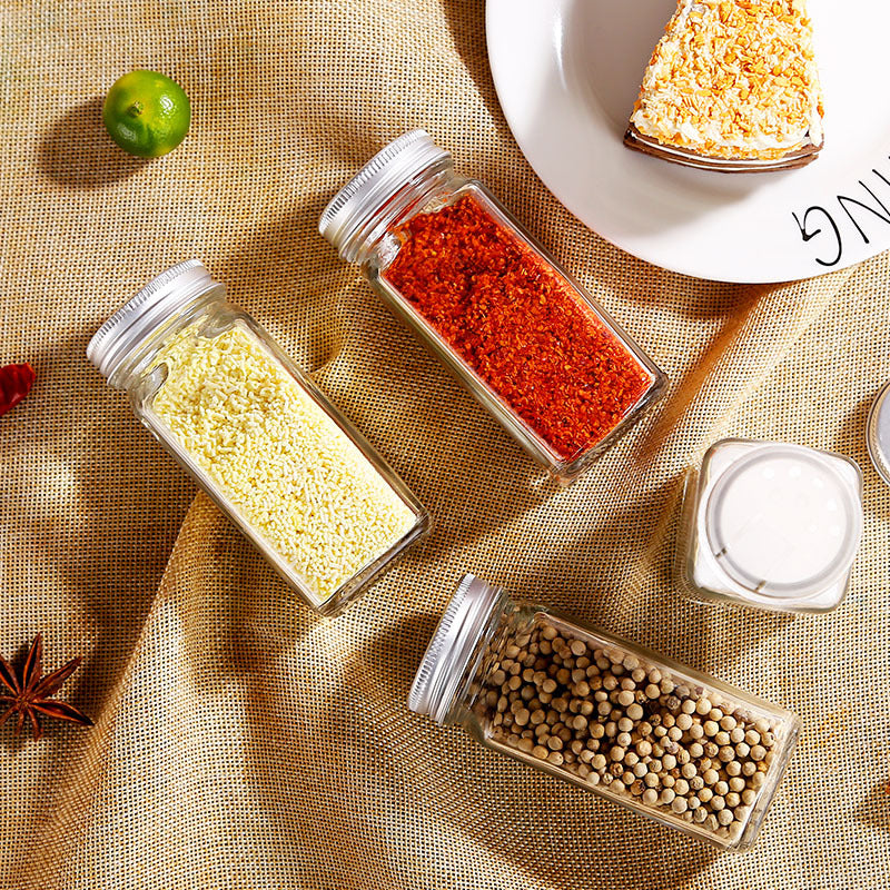 Boîte à épices carré en verre pour cuisine