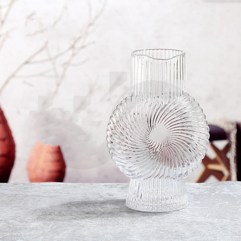 Vase à fleurs blanc en verre rond — Décoration de table luxe
