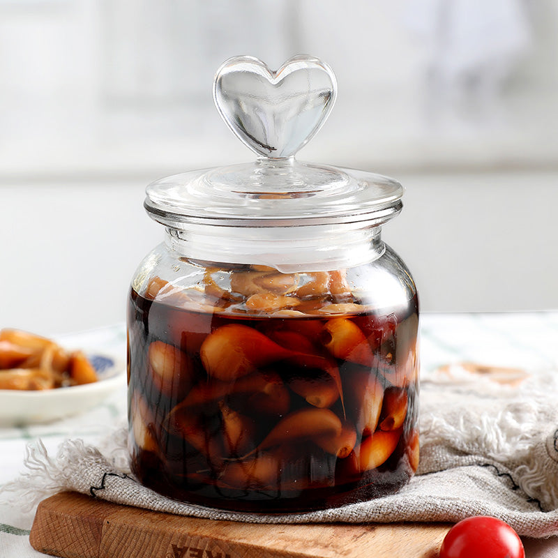 Bocal en verre hermétique transparent avec couvercle — Rangement alimentaire et kimchi