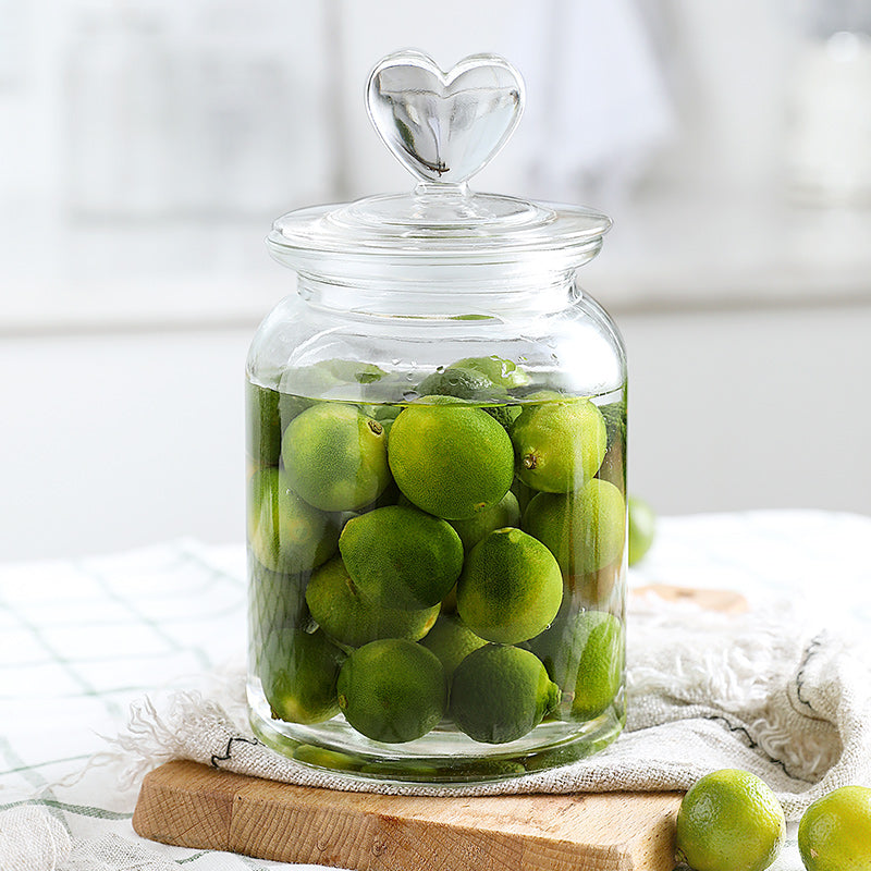 Bocal en verre hermétique transparent avec couvercle — Rangement alimentaire et kimchi