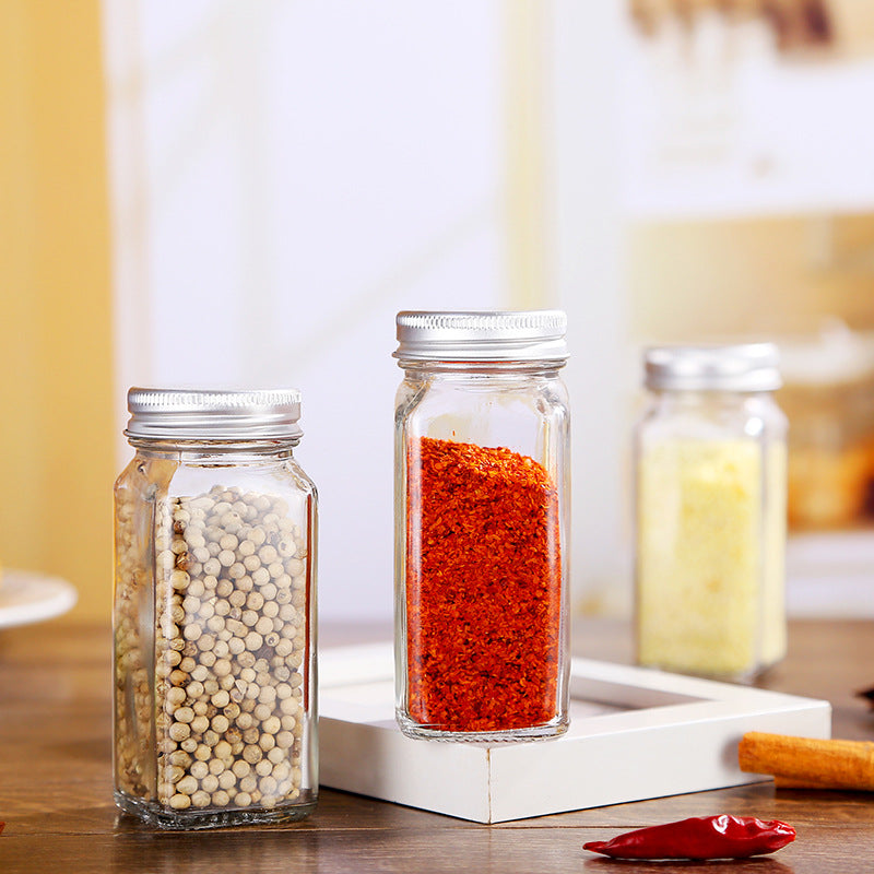 Boîte à épices carré en verre pour cuisine