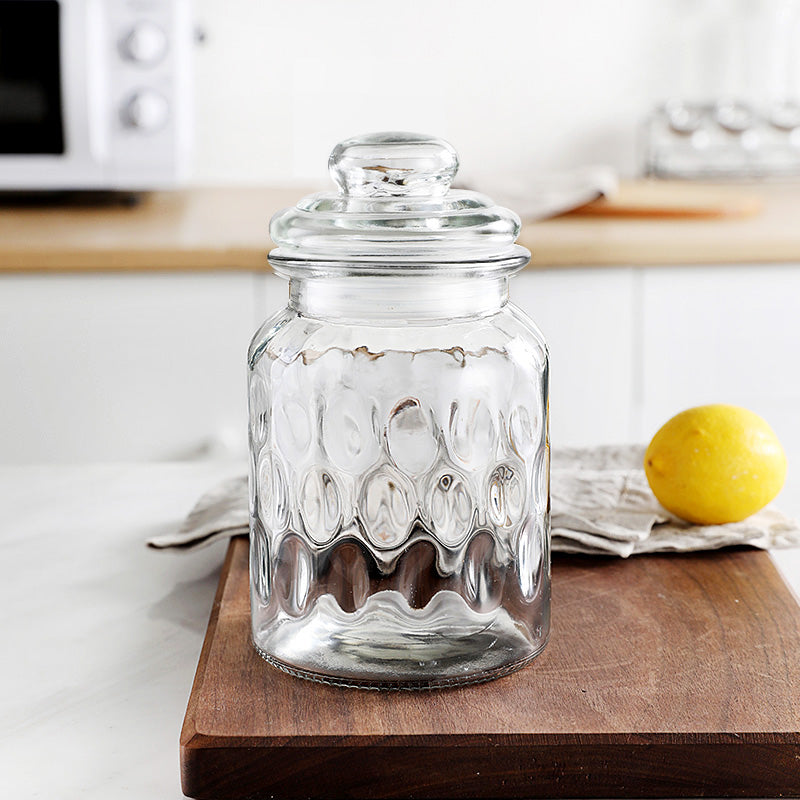 Bocal en verre hermétique transparent avec couvercle — Rangement alimentaire et kimchi