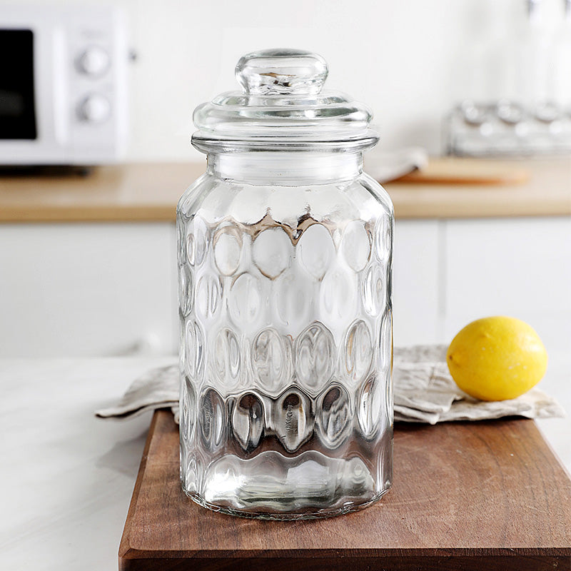 Bocal en verre hermétique transparent avec couvercle — Rangement alimentaire et kimchi
