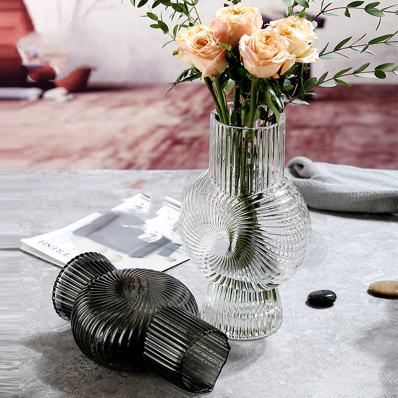Vase à fleurs blanc en verre rond — Décoration de table luxe